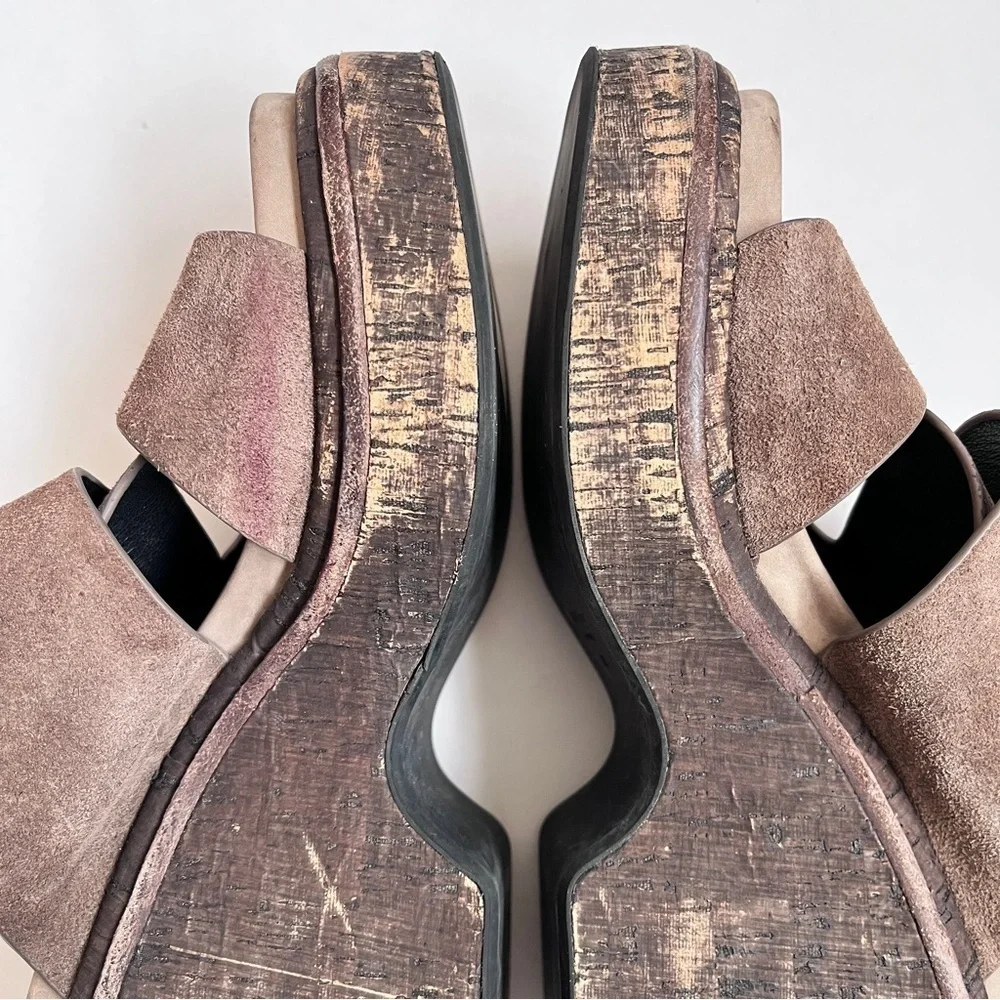 Rag & Bone Boho Sommer Brown Suede Wedge Sandals Size 6.5